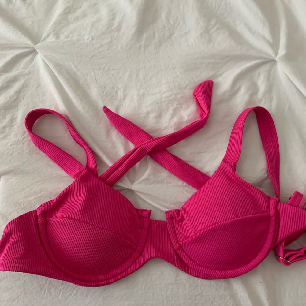 pink shein bikini top